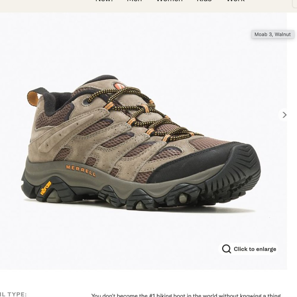 Merrell Men's Moab 3 Hiking Boot (Walnut) BRAND NEW, NEVER USED